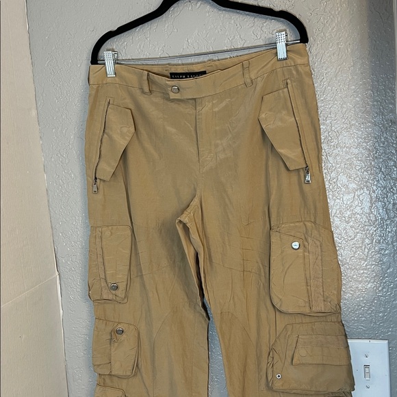 RALPH LAUREN CARGO UTILITY PARACHUTE CARGO PANTS WOMENS SILK BLEND SIZE 10 - Picture 2 of 16